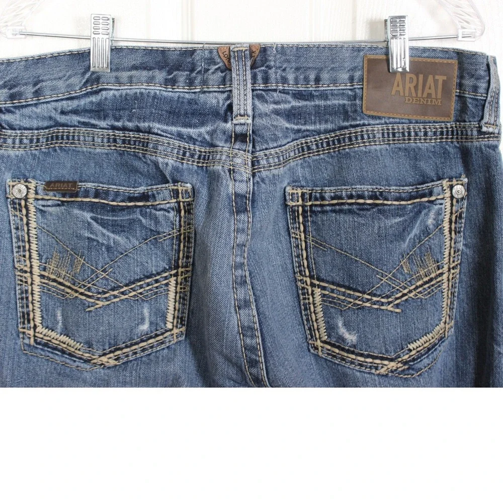 Ariat M5 Gambler Mens 35x36 Straight Leg Low Rise Medium Wash Jeans 10012703